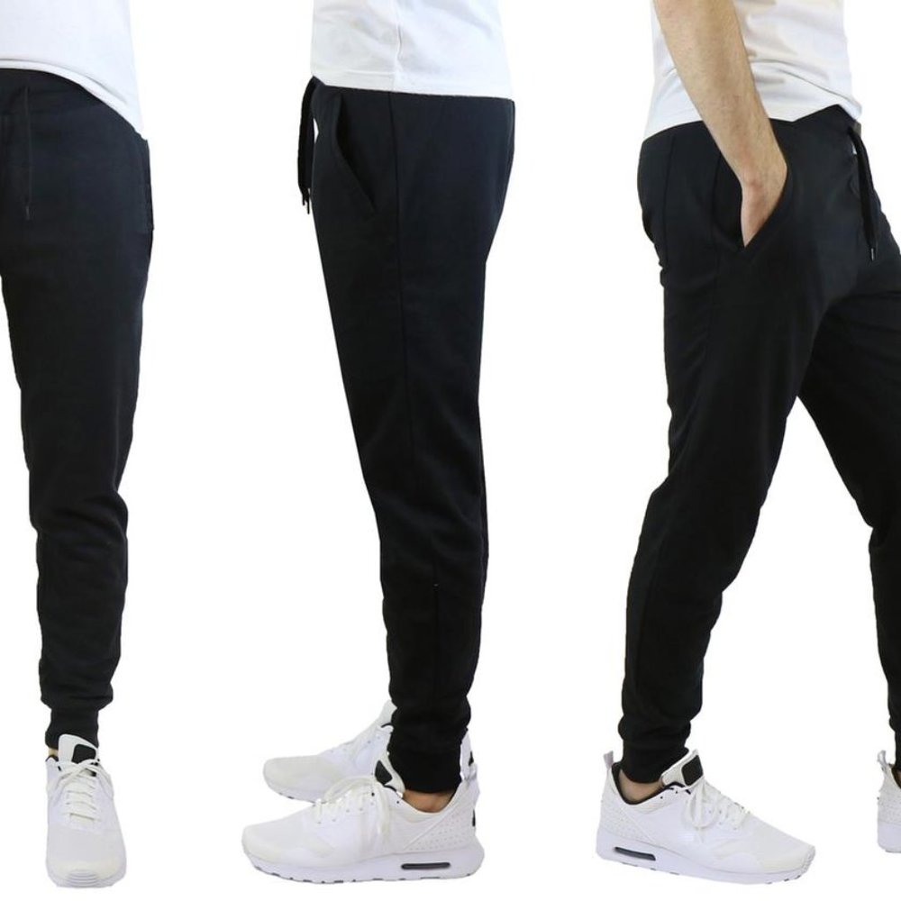 Men'S French Terry Joggers With Zipper Pockets